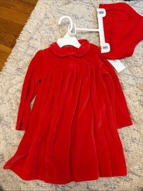Ralph Lauren Red Velvet Two-Piece Infant Outfit